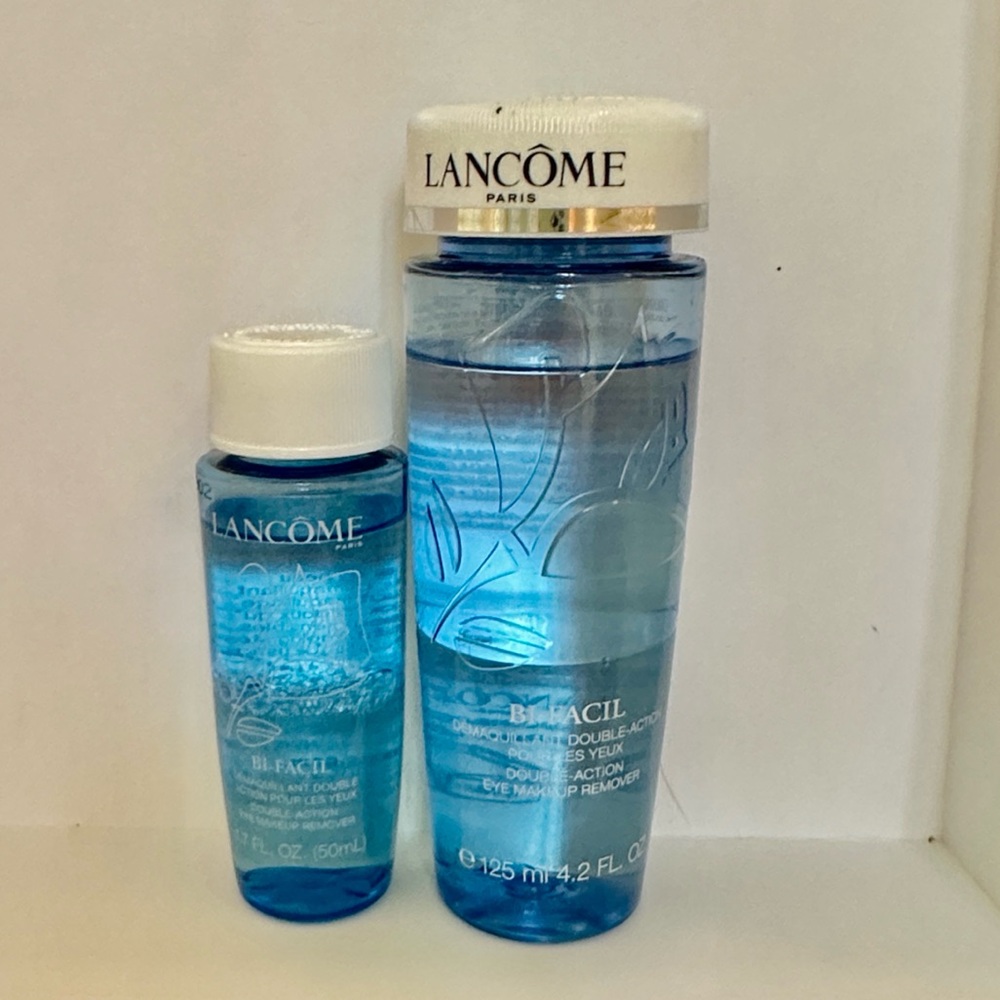 Two Lancome Bi-Facil Double Action Eye Makeup Remover 4.2 Oz & 1.7 Oz